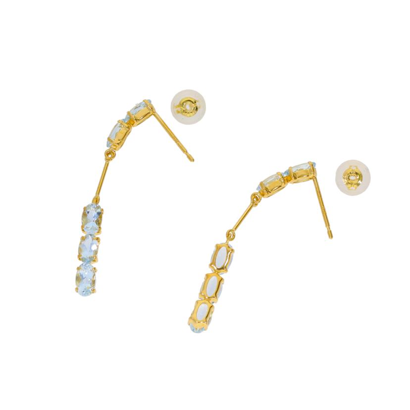 / K18アクアマリンピアス//Aランク/92