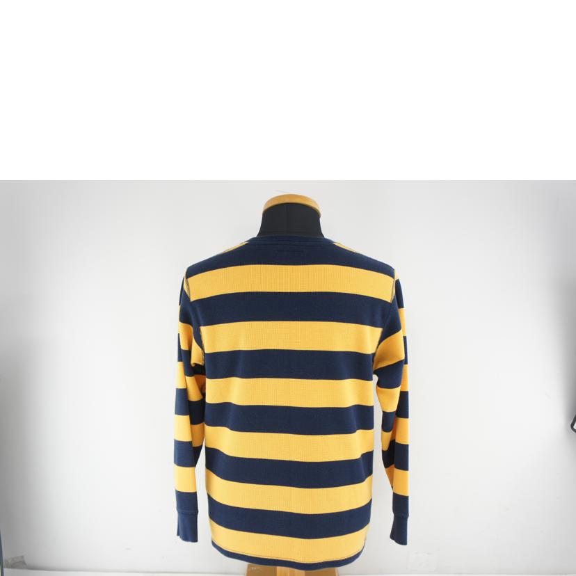 Ralph Lauren ラルフローレン/POLOメンズインナー長袖 イエロー×ネイビー//Bランク/64