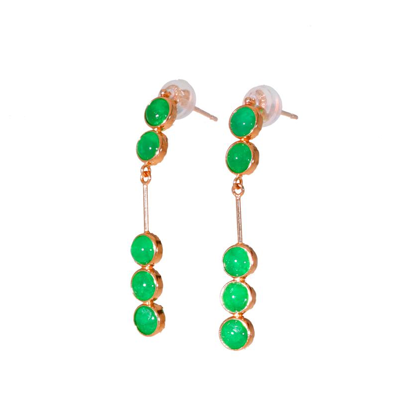 / K18エメラルドピアス//Aランク/92