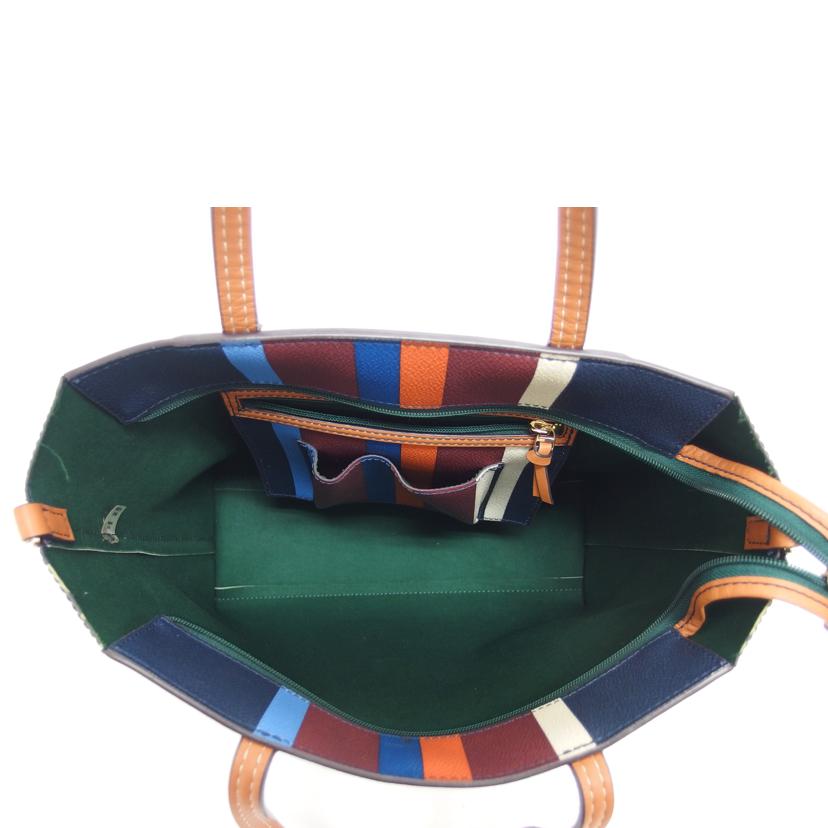 TORY BURCH トリーバーチ/PVCストライプトート/ネイビー/10005607//ABランク/04
