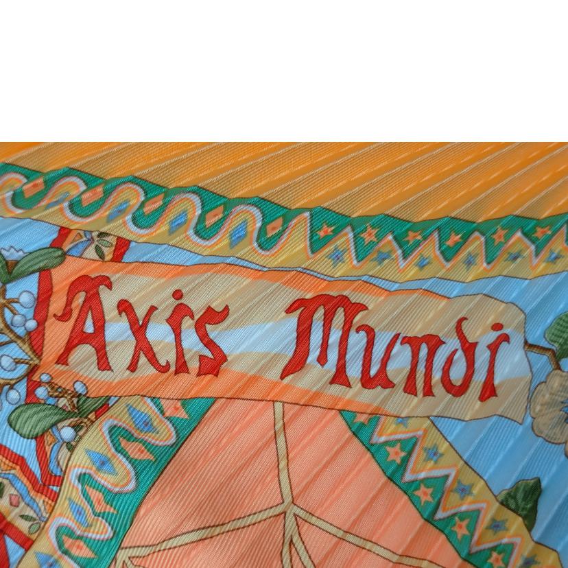 HERMES エルメス/プリーツカレ AXISMUNDI シルクスカーフ//Bランク/52