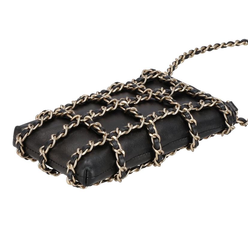 CHANEL シャネル/シャネル/チェーンフォンケースラムスキン/ブラック/AP1161//257*****/Bランク/75