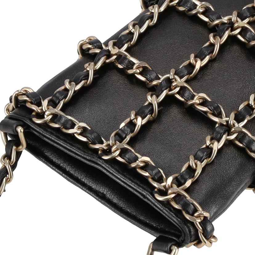 CHANEL シャネル/シャネル/チェーンフォンケースラムスキン/ブラック/AP1161//257*****/Bランク/75