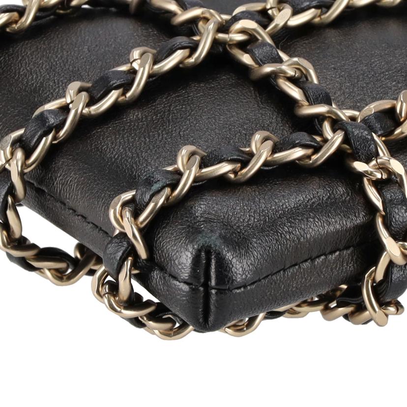 CHANEL シャネル/シャネル/チェーンフォンケースラムスキン/ブラック/AP1161//257*****/Bランク/75