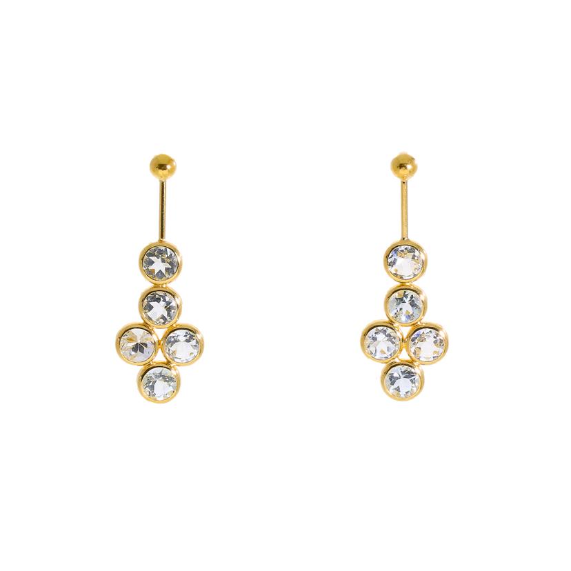 /◎K18アクアマリンピアス//Aランク/59