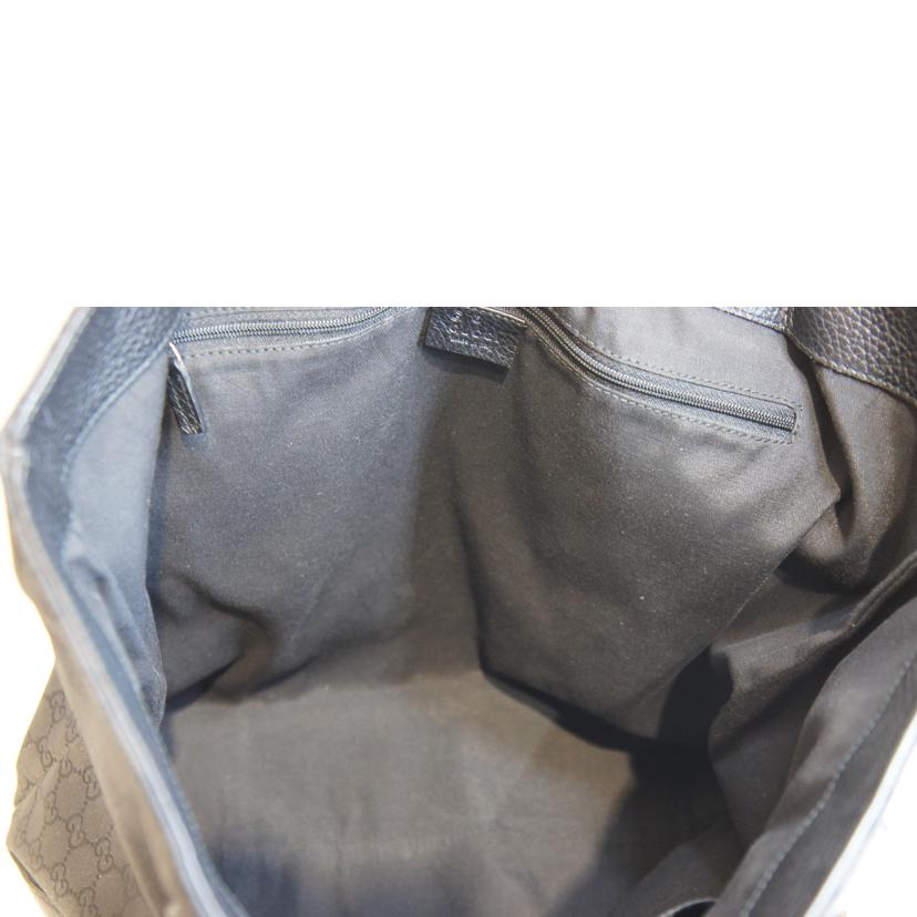 GUCCI グッチ/GGナイロンレザートートバッグ/ブラック/353702//493***/Aランク/92