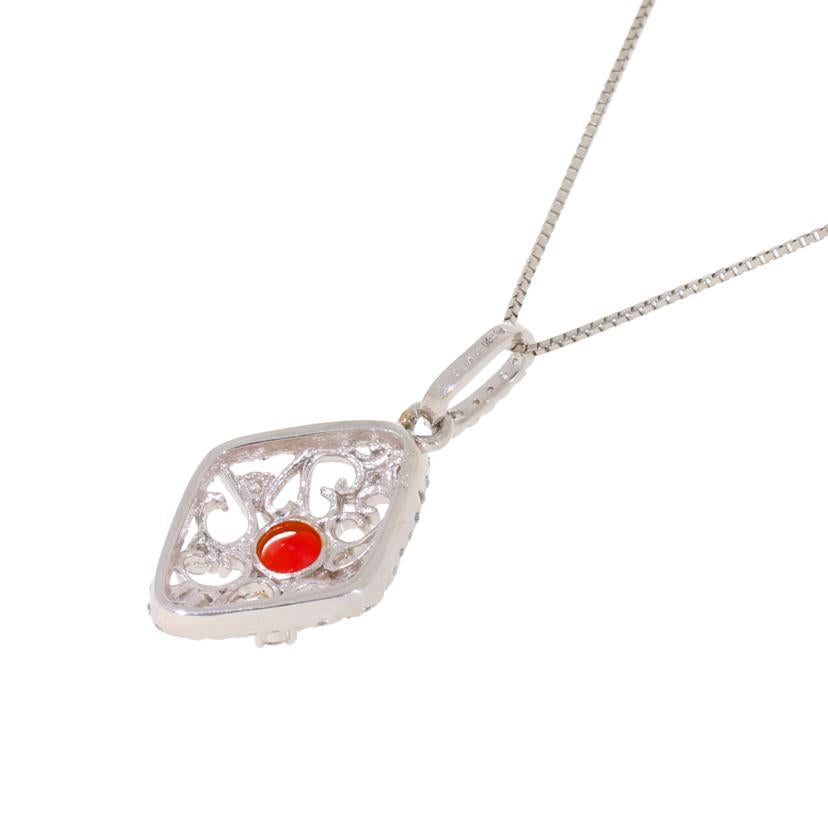 /◎Pt900/Pt850コンクパールダイヤネックレス0.515/D0.32ct//ABランク/59