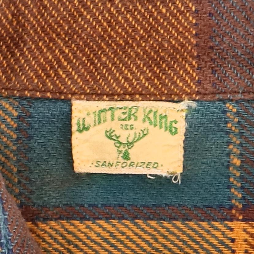 WINTER KING ウィンターキング/50’s前後/ブロックチェックフランネルシャツ/ヴィンテージ/マチ付/希少//ABランク/69