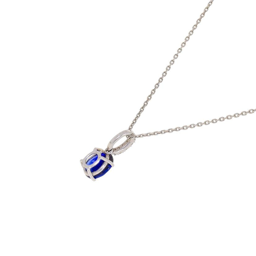 /◎PT900/850サファイアダイヤネックレス1.01/D0.05//Aランク/59