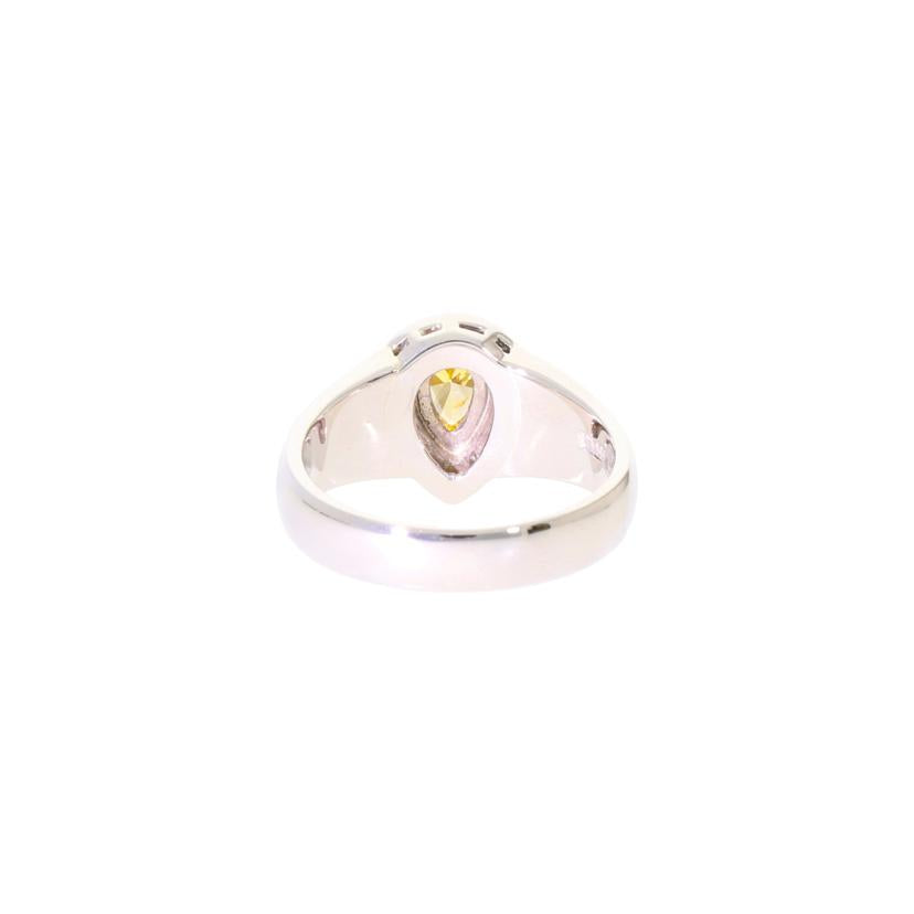 /◎Pt900オレンジイエローダイヤリング0.369/0.22ct //Aランク/59