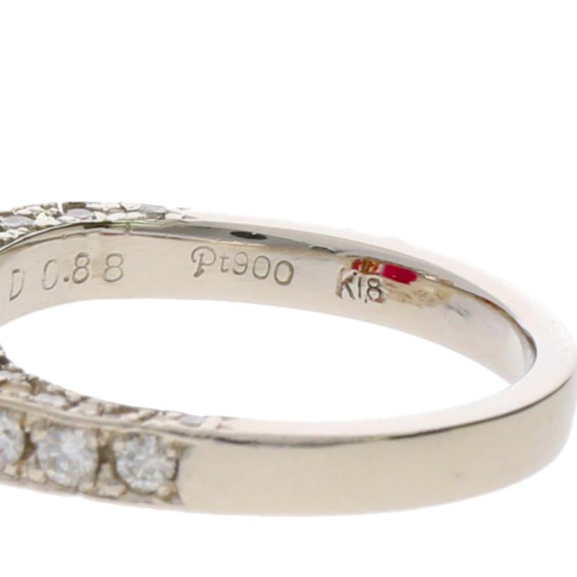 /◎PT900/K18ルベライトダイヤリング3.015/D0.88ct//Aランク/59