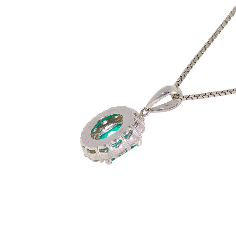 /◎PTエメラルドダイヤネックレス1.37/D0.74//Aランク/59