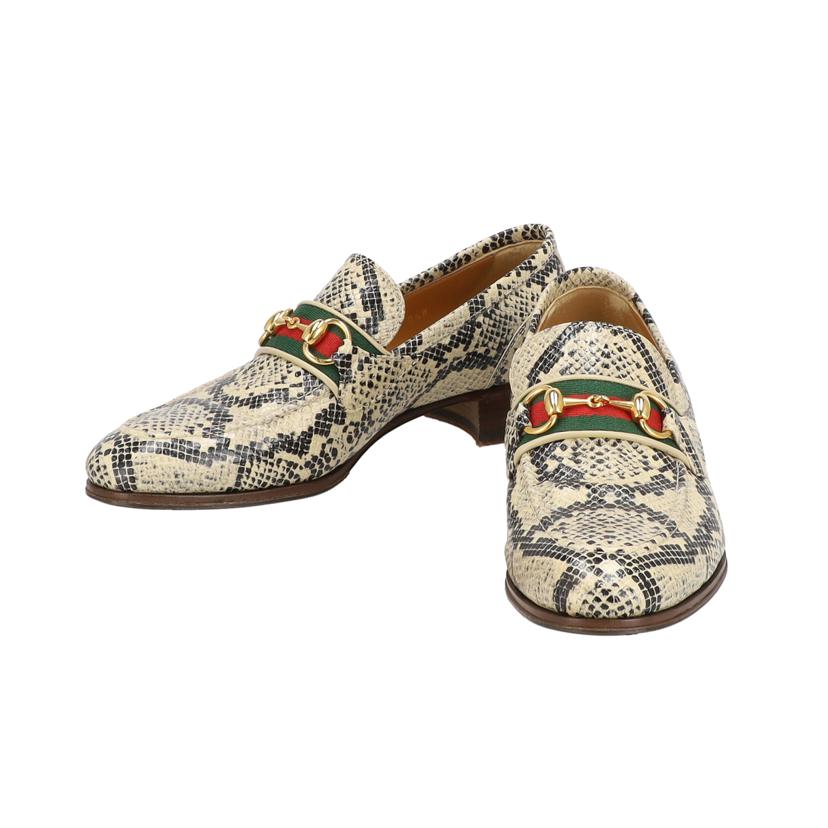 GUCCI グッチ/パイソンカーフプリント/ビットローファー/655579//サイズ:5 1/2/ABランク/91