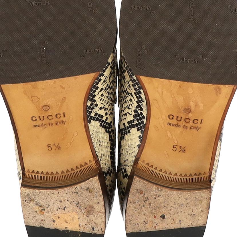 GUCCI グッチ/パイソンカーフプリント/ビットローファー/655579//サイズ:5 1/2/ABランク/91