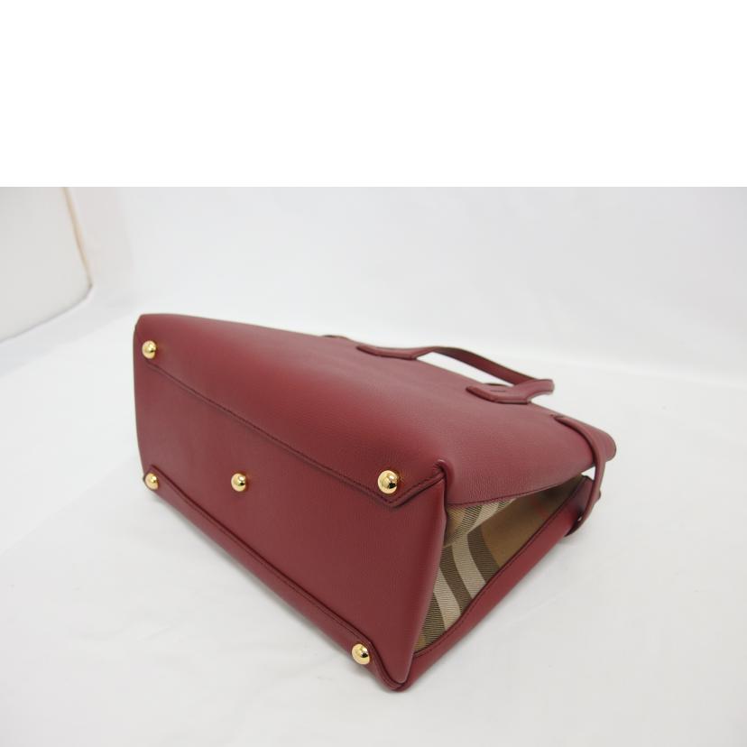 BURBERRY バーバリー/バナーミディアムレザートートバッグ/ボルドー色/8068551//Aランク/04