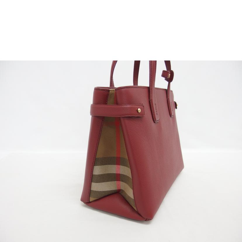 BURBERRY バーバリー/バナーミディアムレザートートバッグ/ボルドー色/8068551//Aランク/04