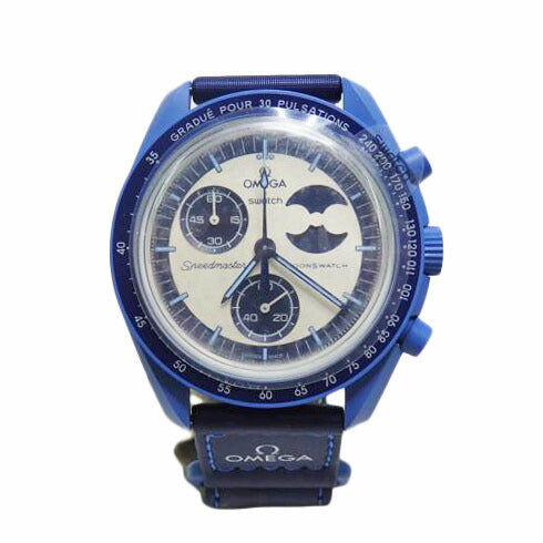 OMEGA×swatch オメガ×スウォッチ/MISSION TO THE SUPERBLUEMOONPHASE/SO33N700//Aランク/84