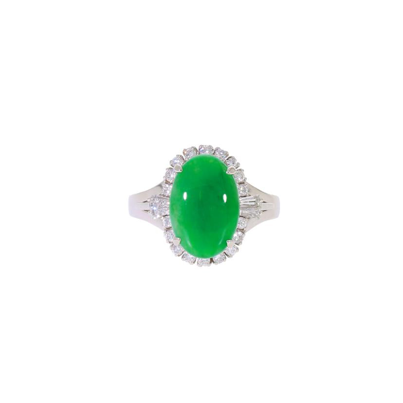 /◎Pt900翡翠ダイヤリング2.78/D0.40ct//Aランク/59
