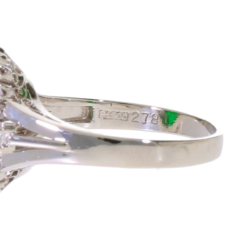 /◎Pt900翡翠ダイヤリング2.78/D0.40ct//Aランク/59