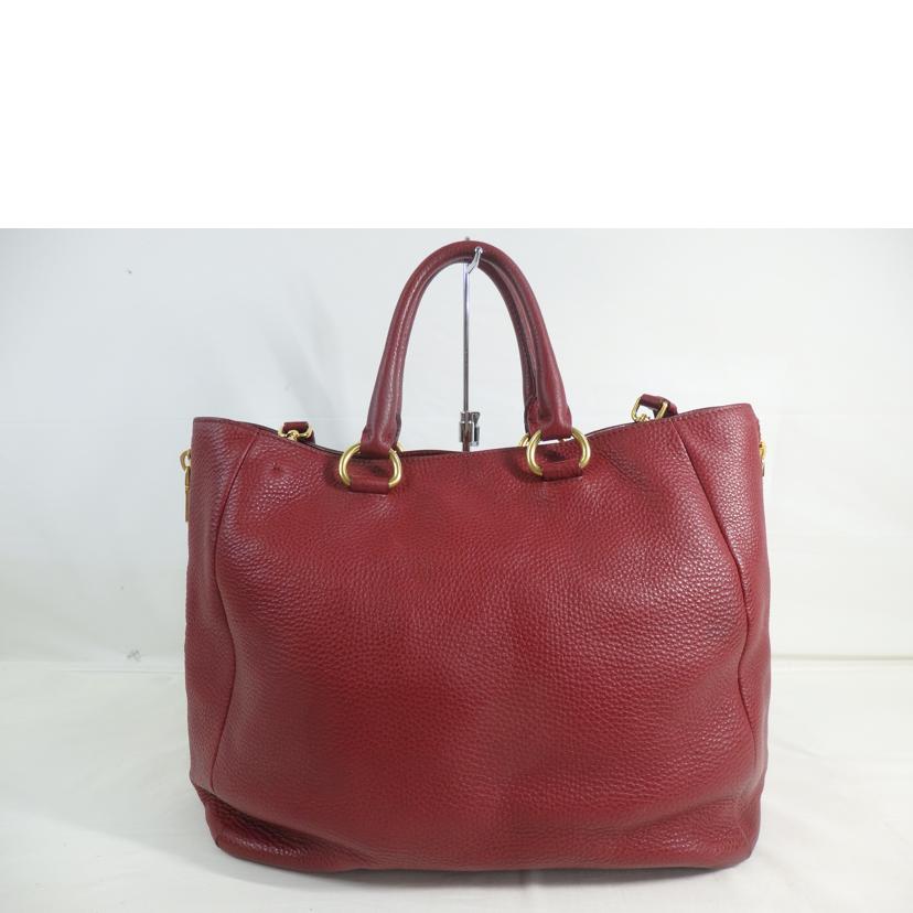 PRADA プラダ/メタルロゴレザー2wayトートバッグ/RUBINO/BN2522//102/Bランク/84