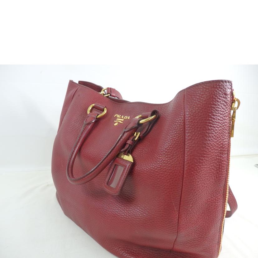 PRADA プラダ/メタルロゴレザー2wayトートバッグ/RUBINO/BN2522//102/Bランク/84
