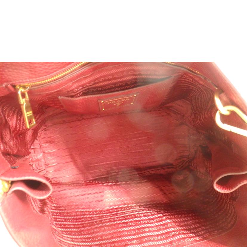 PRADA プラダ/メタルロゴレザー2wayトートバッグ/RUBINO/BN2522//102/Bランク/84