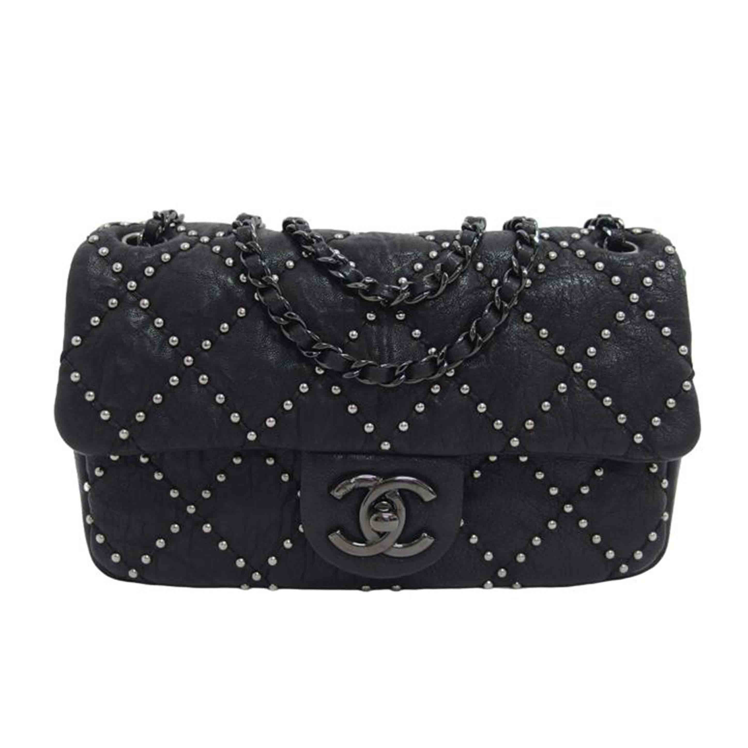 CHANEL シャネル/スタッズミニマトラッセ20チェーンショルダーバッグ/ブラック//199*****/Aランク/04