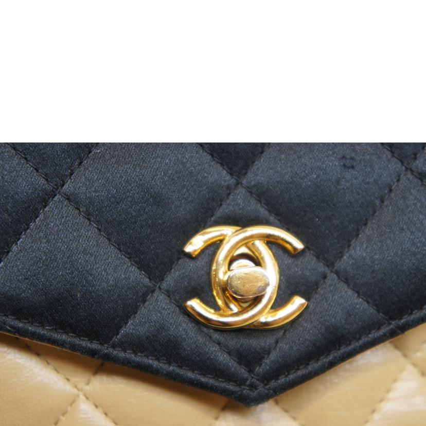 CHANEL シャネル/サテンラムスキンコンビバイカラーチェーンバッグマトラッセG金具//085****/Bランク/92