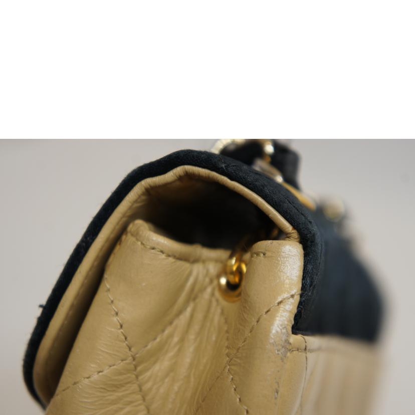 CHANEL シャネル/サテンラムスキンコンビバイカラーチェーンバッグマトラッセG金具//085****/Bランク/92