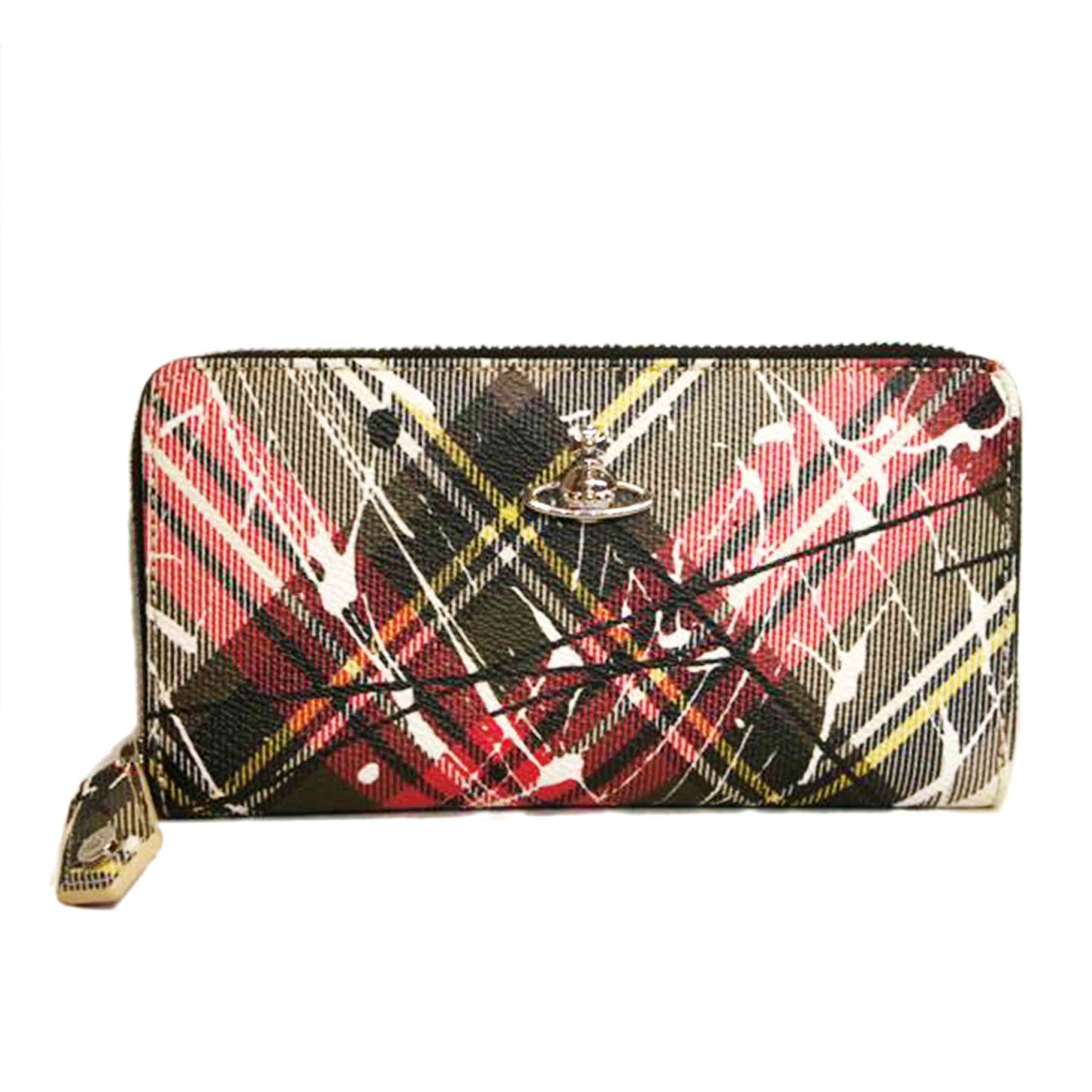 Vivienne Westwood/PVCラウンドファスナーオーブパンクチェック//Aランク/92