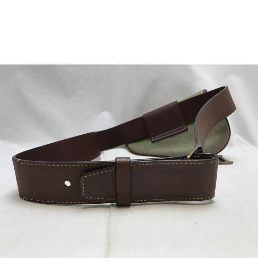 ChristianDior クリスチャンディオール/サドルバッグ ウエストポーチ カーキ×ダークブラウン キャンバス×レザー/06BM-0023//Bランク/51