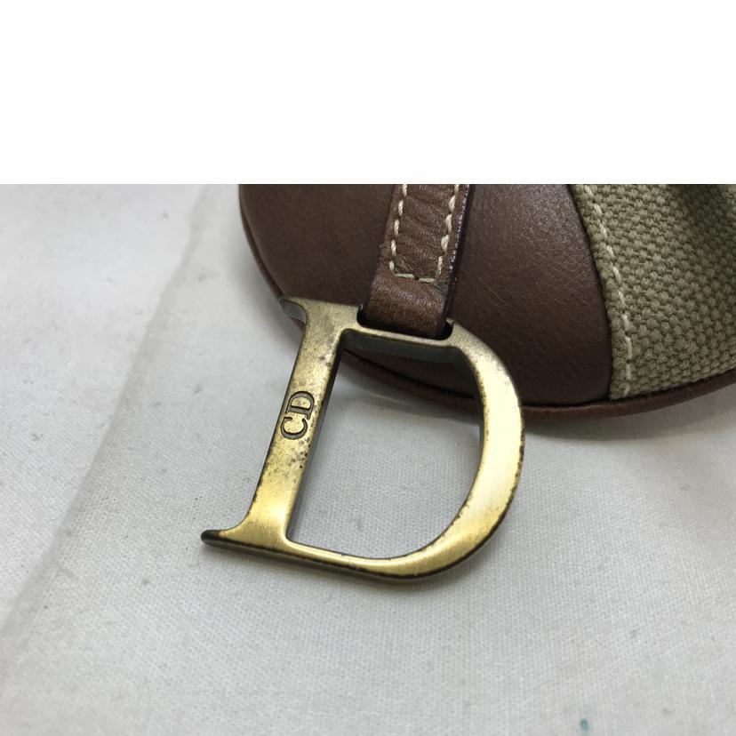ChristianDior クリスチャンディオール/サドルバッグ ウエストポーチ カーキ×ダークブラウン キャンバス×レザー/06BM-0023//Bランク/51