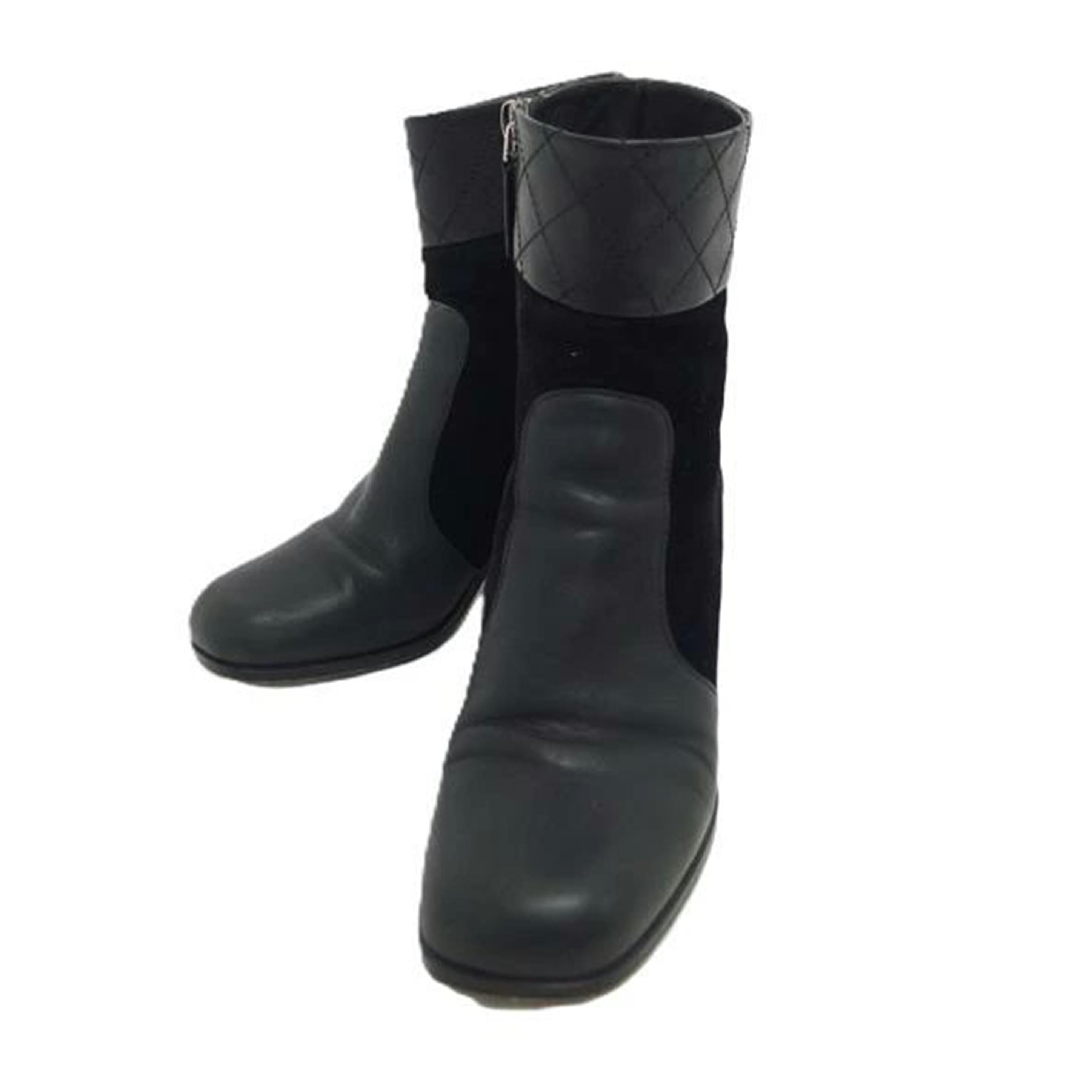 CHANEL シャネル/レザー×スエード ショートブーツ/ブラック/38/G31010//24c***/Bランク/04