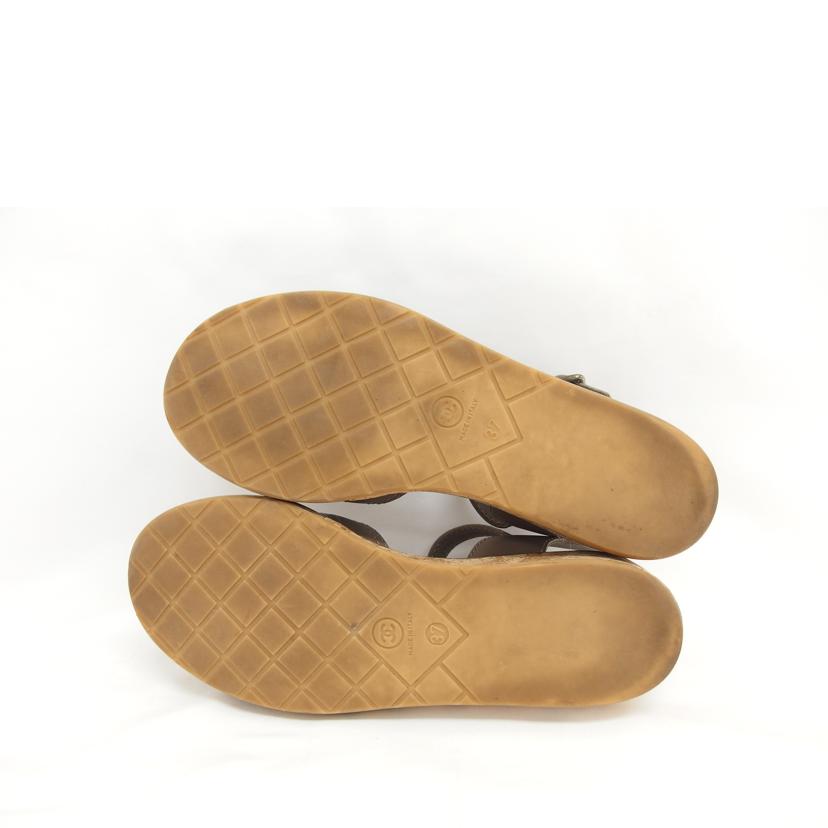 CHANEL シャネル/カーフ ウェッジソールサンダル/ブラウン/37/G31695//23.*****/ABランク/04