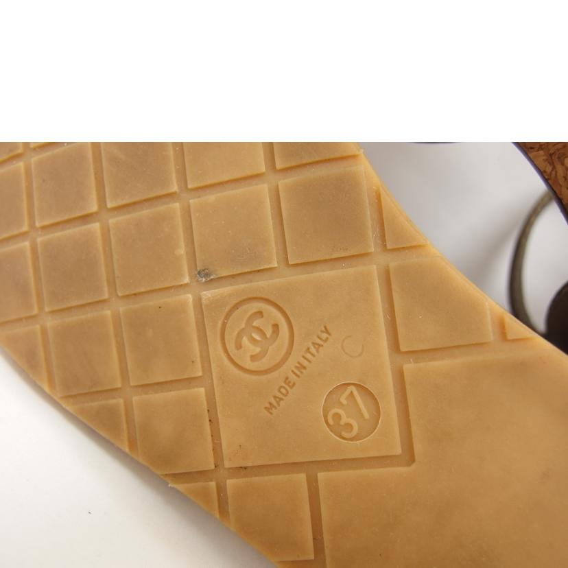 CHANEL シャネル/カーフ ウェッジソールサンダル/ブラウン/37/G31695//23.*****/ABランク/04