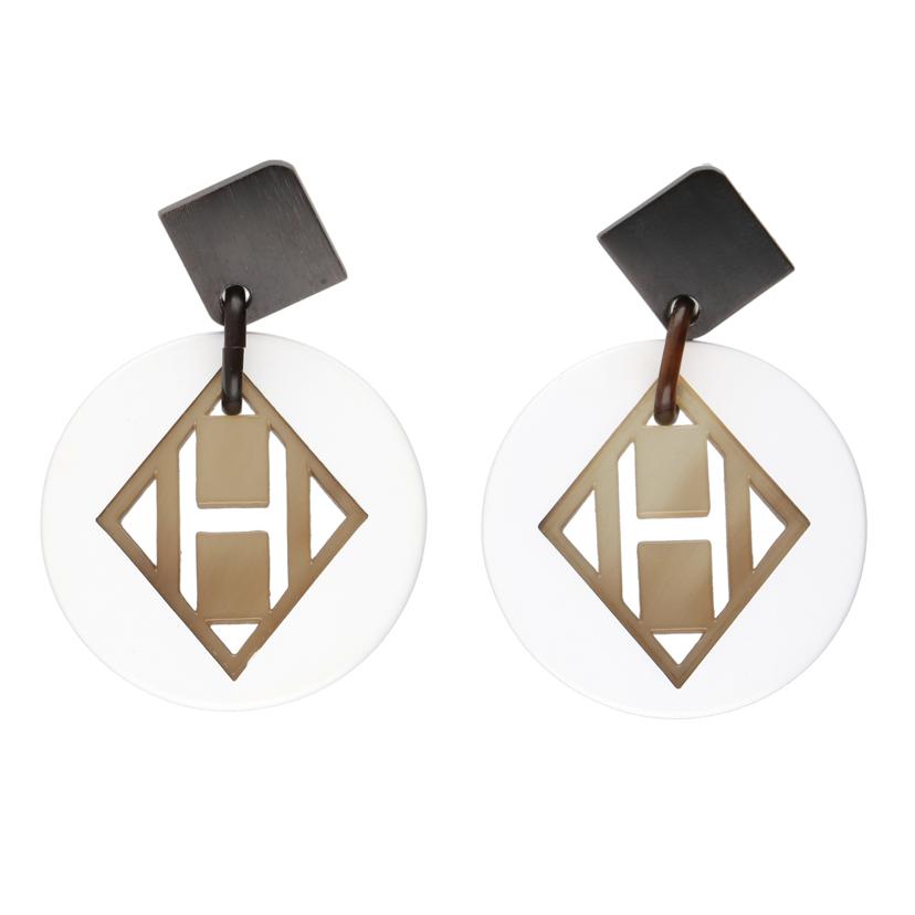 HERMES エルメス/Hロゴ スタッドピアス//Aランク/24