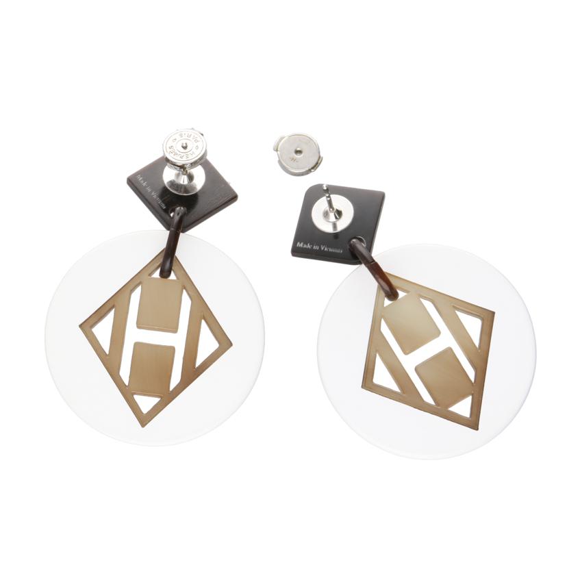 HERMES エルメス/Hロゴ スタッドピアス//Aランク/24