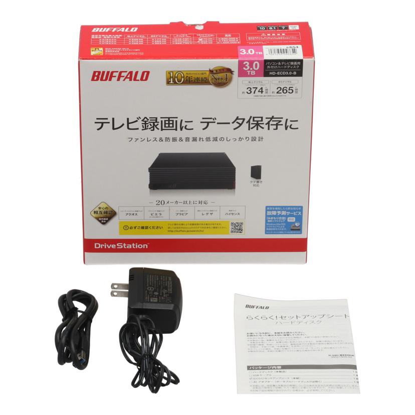 BUFFALO バッファロー /外付けHDD 3TB/HD-ECD3.0-B//10466580936059/Bランク/62