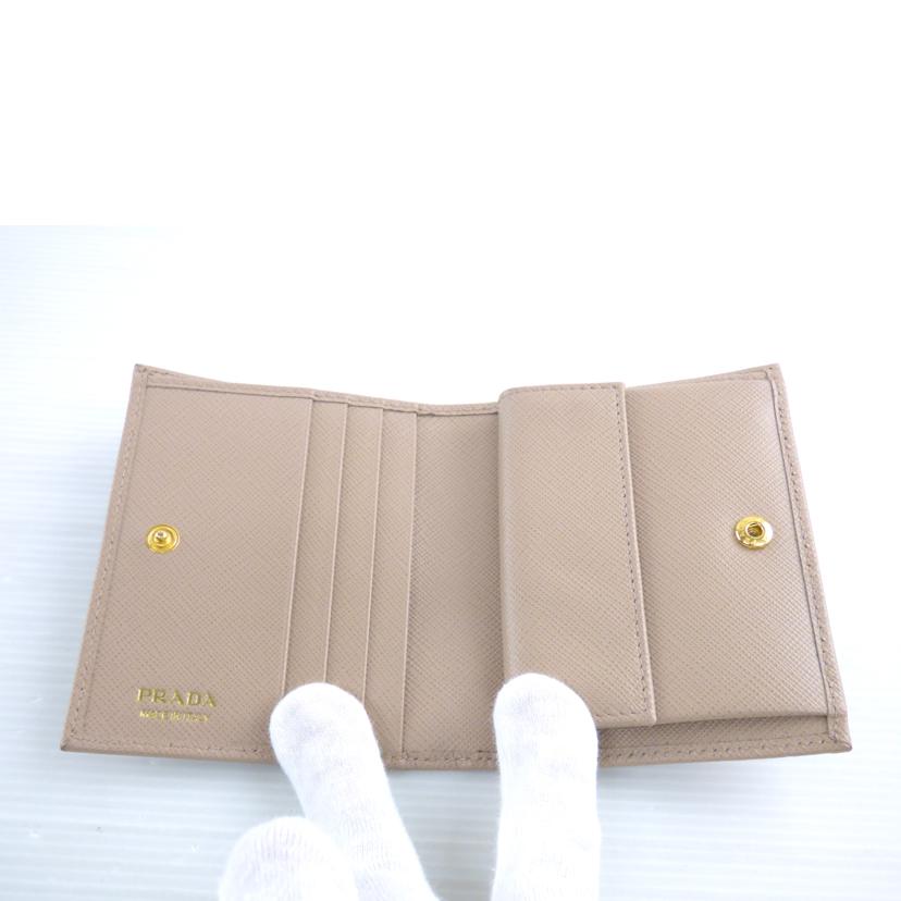 PRADA プラダ/サフィアーノ/レザー2つ折りコンパクト財布/1MV204//Aランク/64