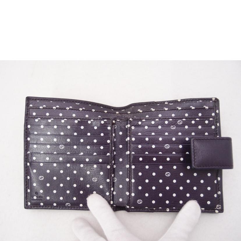 GUCCI グッチ 紫 ゴールド金具 レディース/インターロッキングG Wホック二つ折り財布/パープル/309704//218*/ABランク/69