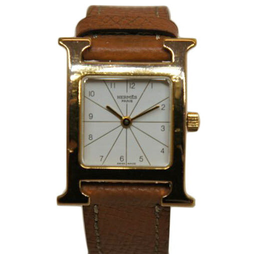 HERMES エルメス/Hウォッチ白文字盤QZ/社外ベルト/RS1.201//880***/Bランク/92