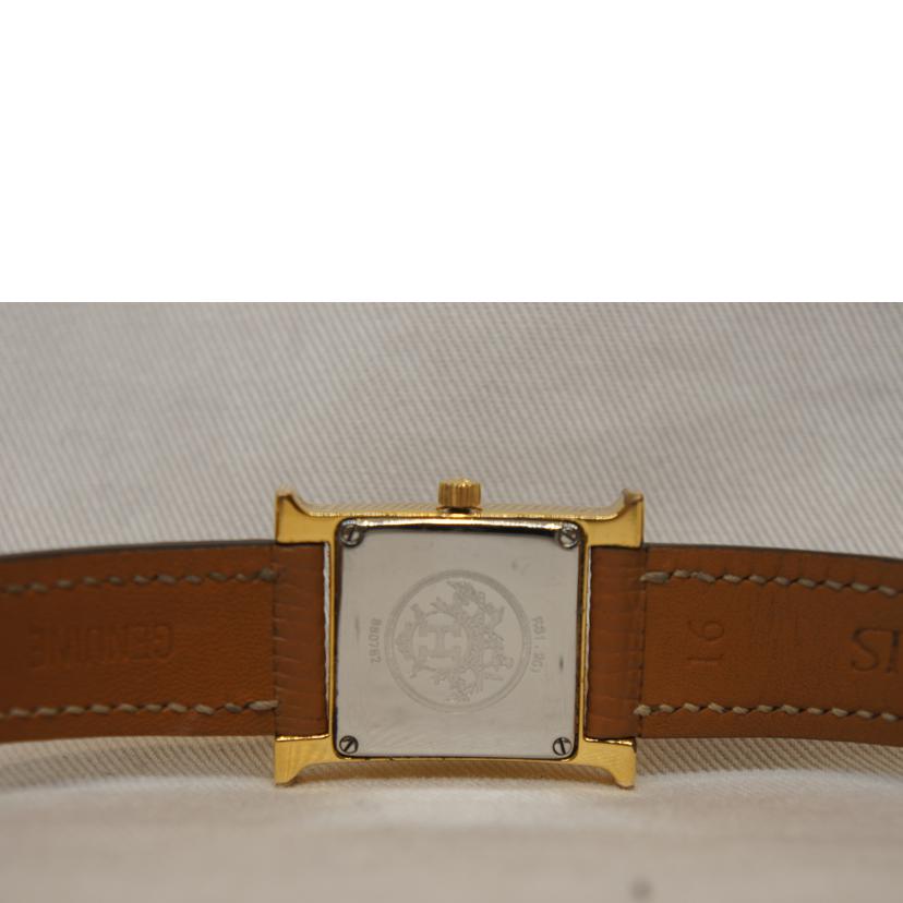 HERMES エルメス/Hウォッチ白文字盤QZ/社外ベルト/RS1.201//880***/Bランク/92
