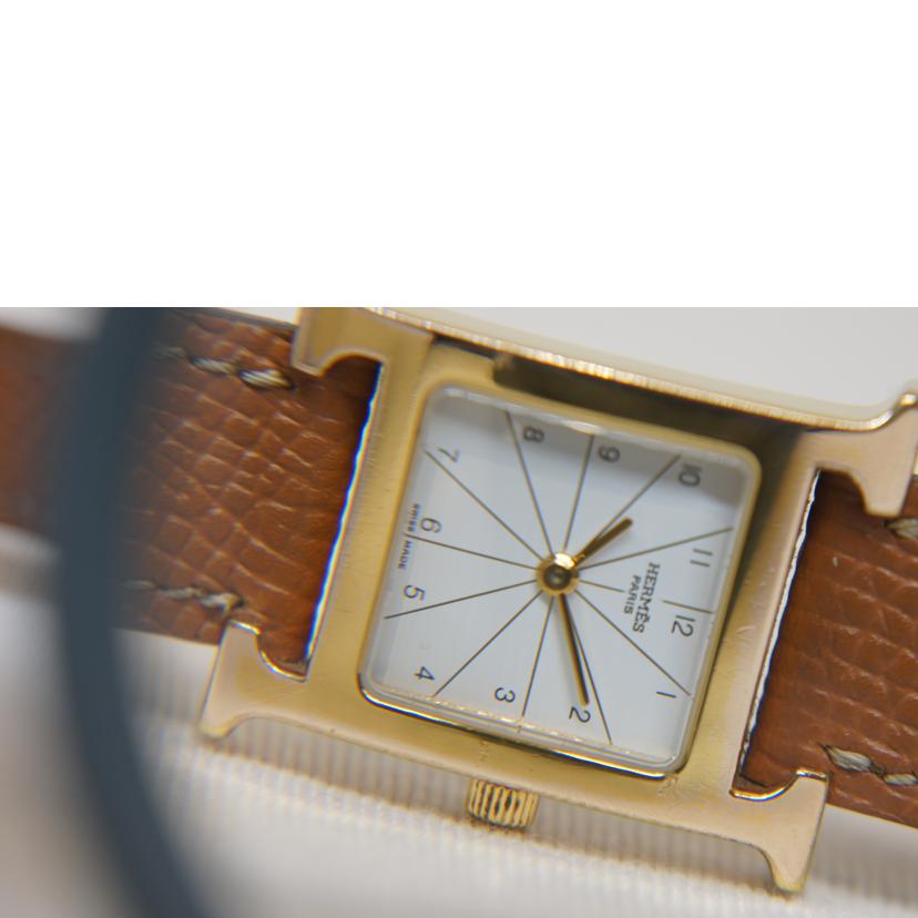 HERMES エルメス/Hウォッチ白文字盤QZ/社外ベルト/RS1.201//880***/Bランク/92