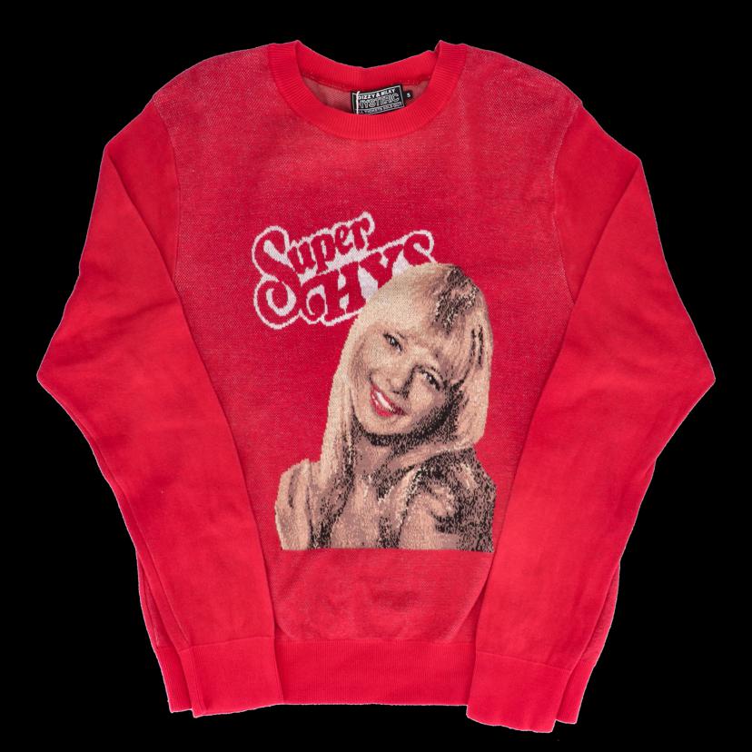 HYSTERICGLAMOR/ROCKMYWORLDガールデザインニット/赤//ABランク/82