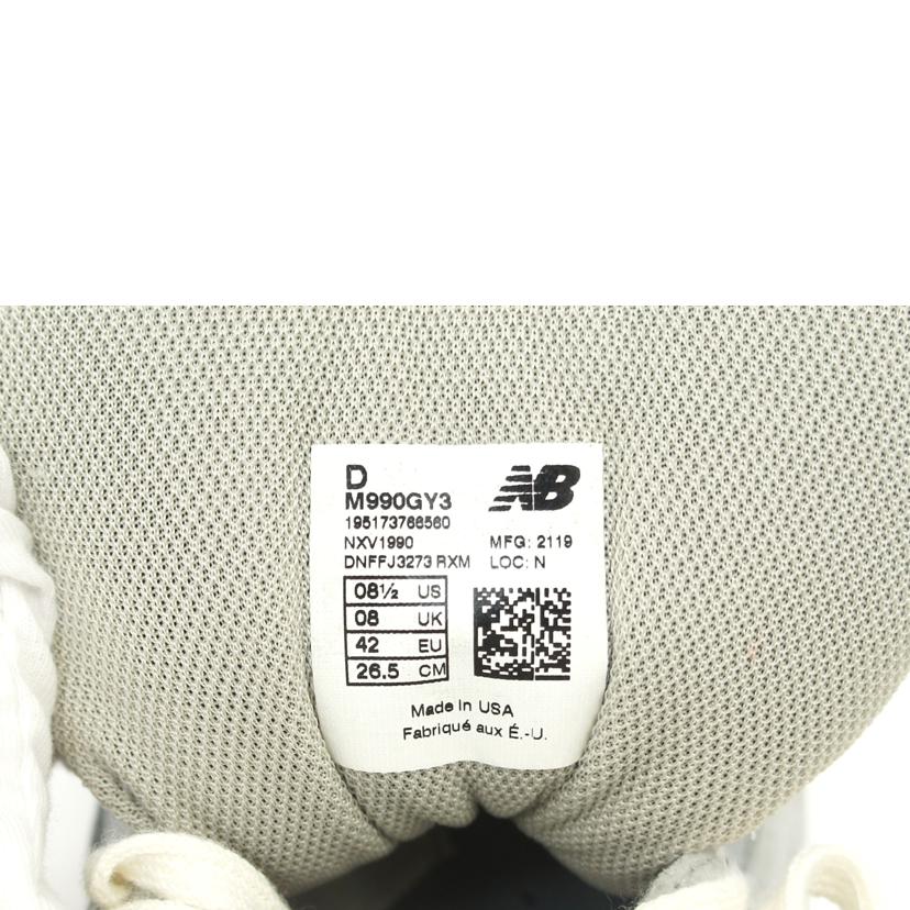 new balance ニューバランス/990V3/グレー/M990GY3//サイズ:26.5cm/Sランク/75