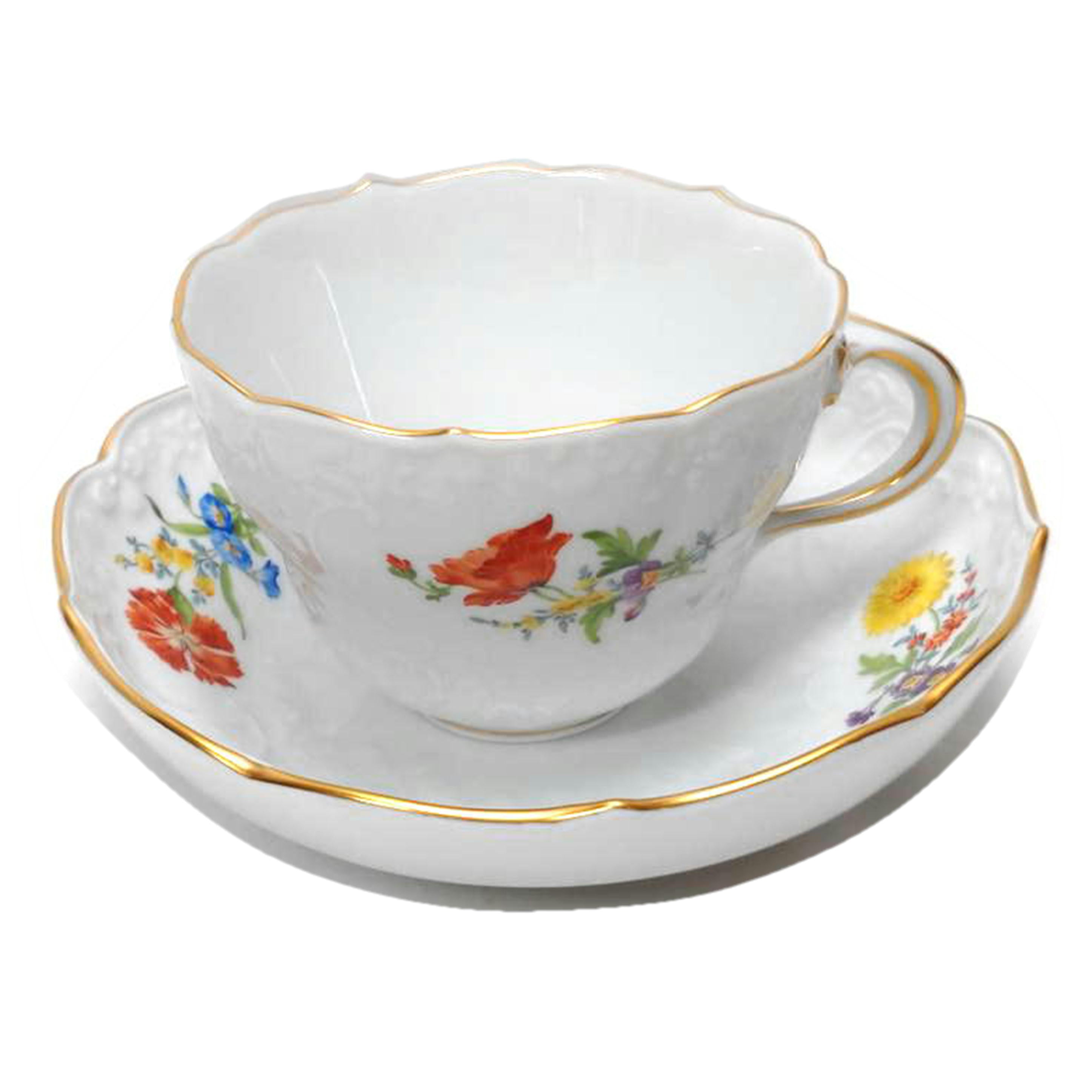 Meissen マイセン/ベーシックフラワー ブーケエンボス カップ&ソーサー//ABランク/52