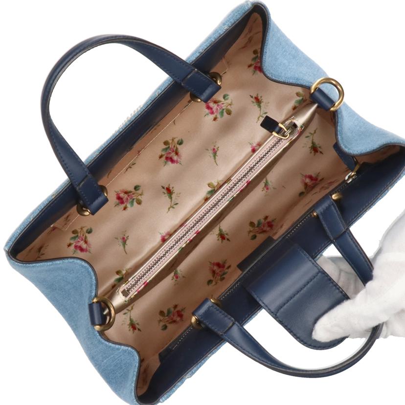 GUCCI グッチ/GGマーモントキルテイングデニムトップハンドルバッグ/448054//591***/ABランク/94