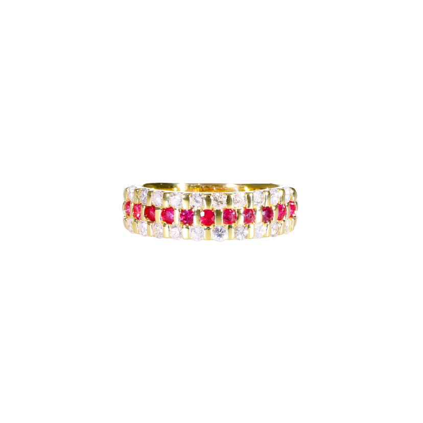 /K18ルビーダイヤリング0.41/D0.51ct//Aランク/88