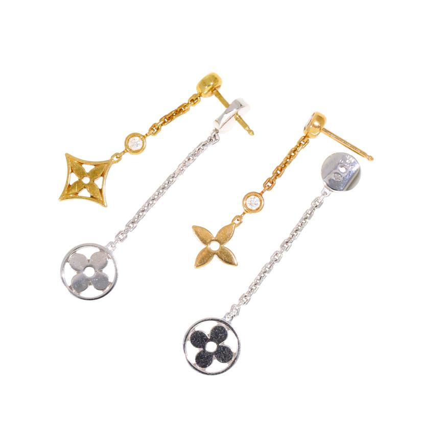 LV ルイヴィトン/モノグラムイディールダブルチェーンピアスAu750/Q96413//A29656/Aランク/78