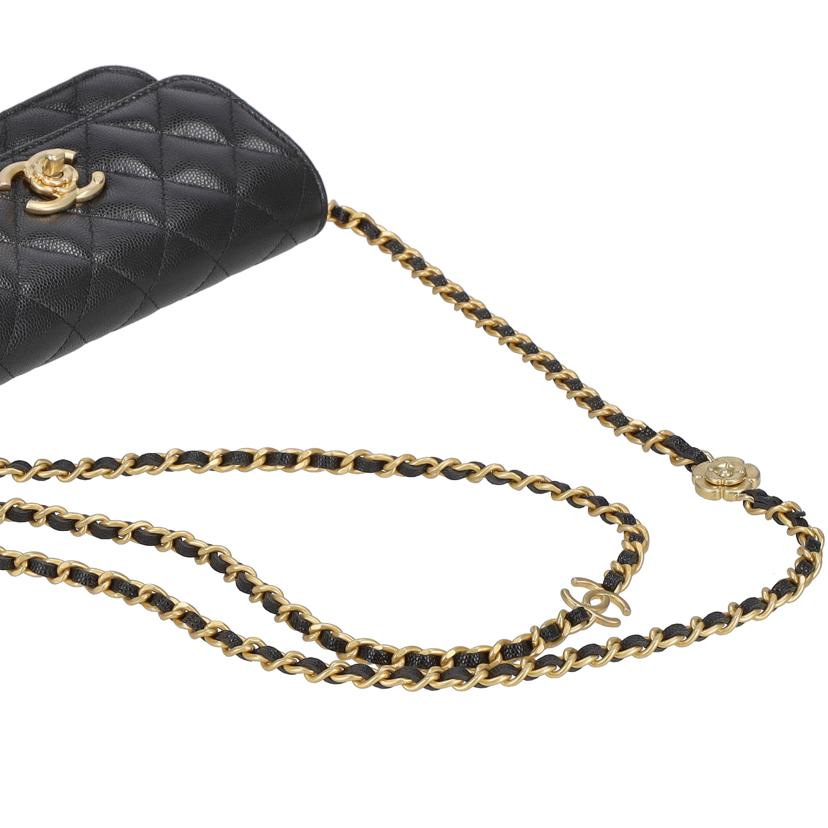 CHANEL シャネル/キャビアスキン/カメリアロングチェーンショルダー/ウォレット//NG2*****/SAランク/91